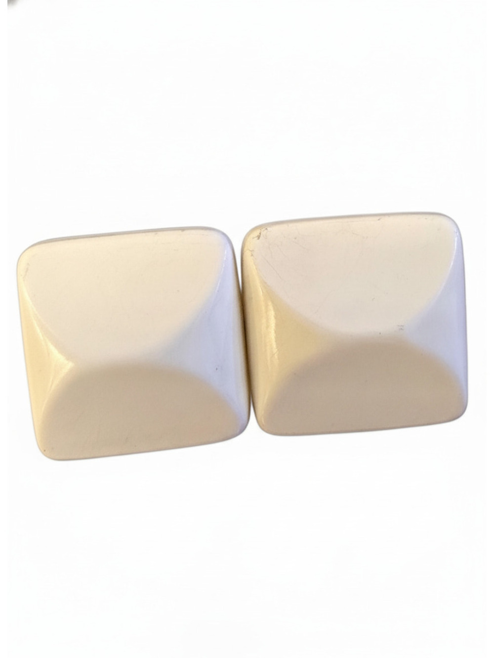 White square clip earrings